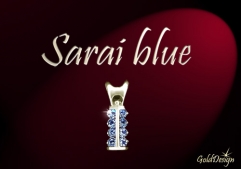 Sarai blue - přívěsek zlacený